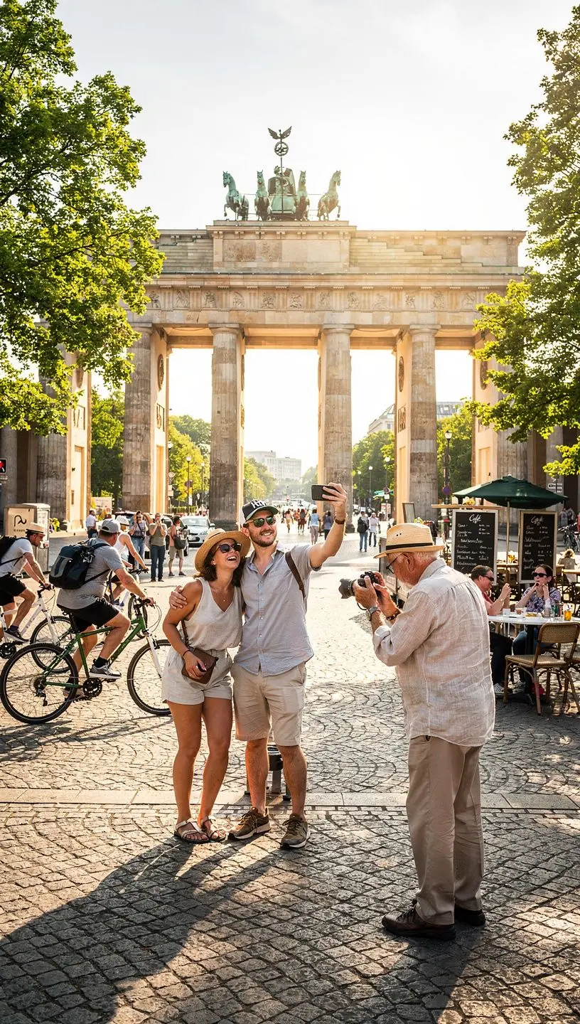 Ein modernes Hotelzimmer in einer deutschen Stadt, bereit für ankommende Gäste.