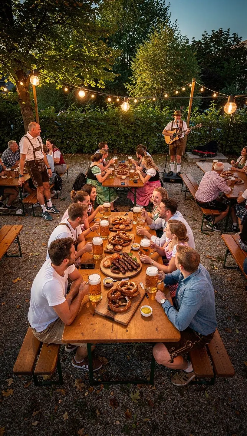 Ein Bus, der Reisende zu einem beliebten Ausflugsziel in der deutschen Landschaft bringt.